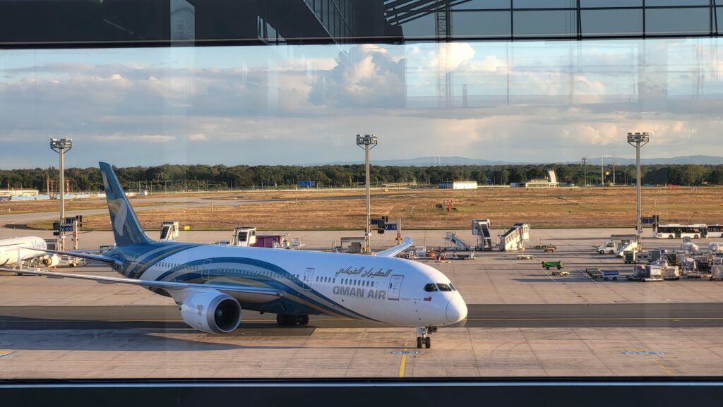 Oman Air Plane at Frankfurt Airport
